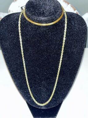 Classic Gold-Tone Rope Chain Necklace and Gold-Tone Bracelet